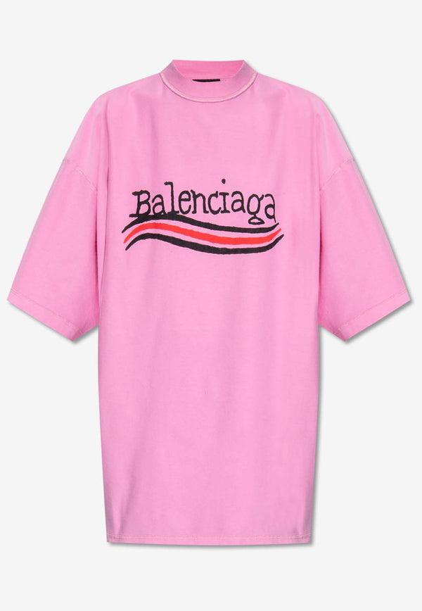 Balenciaga Logo-Printed Oversized T-shirt 720198 TNVE7-1715