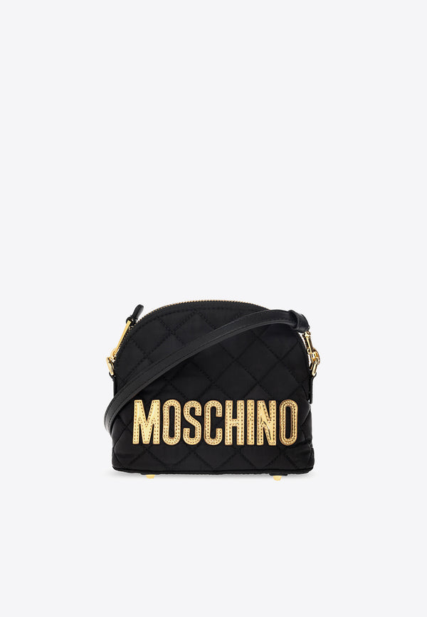Moschino Logo Lettering Quilted Nylon Crossbody Bag Black 72022290