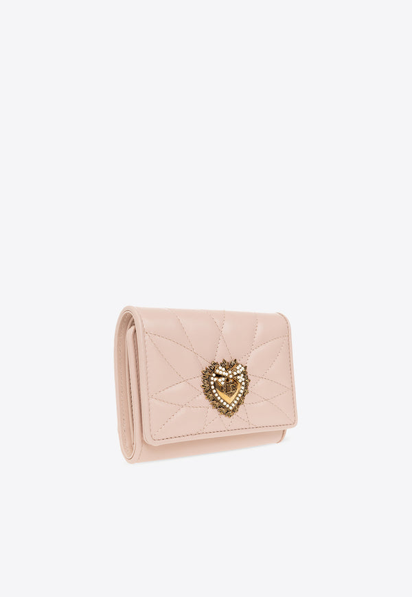 Dolce & Gabbana Devotion Quilted Leather Wallet BI1269 AV967-80412 Pink
