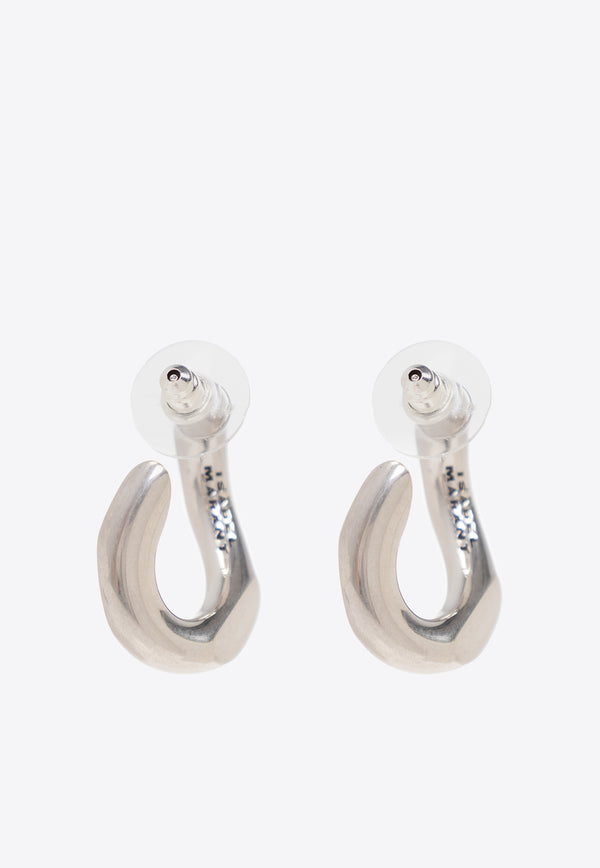 Isabel Marant Links Twisted Hoop Earrings Silver BL0073FA A2B22B-SILVER