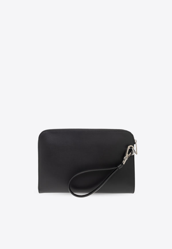 Dolce & Gabbana Logo Embossed Leather Pouch Bag BM1751 AG218-80999