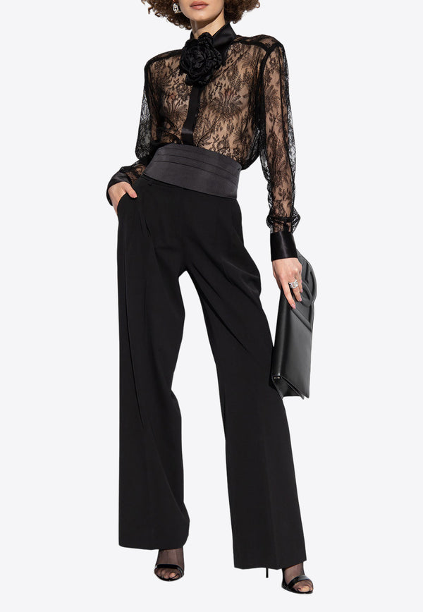 Dolce & Gabbana Flared Mid-Rise Wool Pants FTC17T FUBGB-N0000