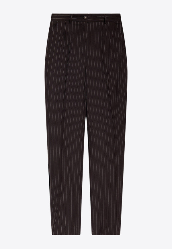 Dolce & Gabbana Wide-Leg Pinstriped Wool Pants FTCP1T FR2ZT-S8053