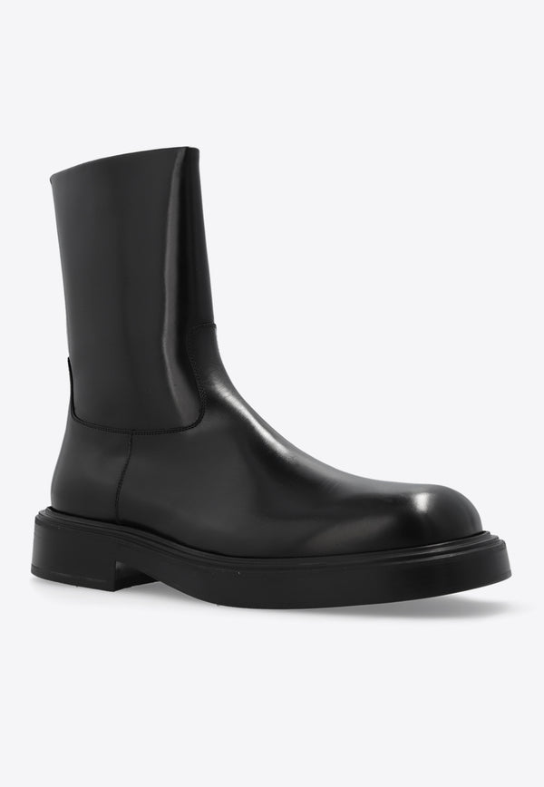 Formia Leather Ankle Boots Salvatore Ferragamo 021972 FORMIA 766208-NERO