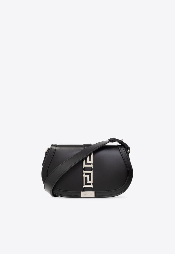 Versace Greca Goddess Calf Leather Shoulder Bag Black 1007128 1A05134-1B00P