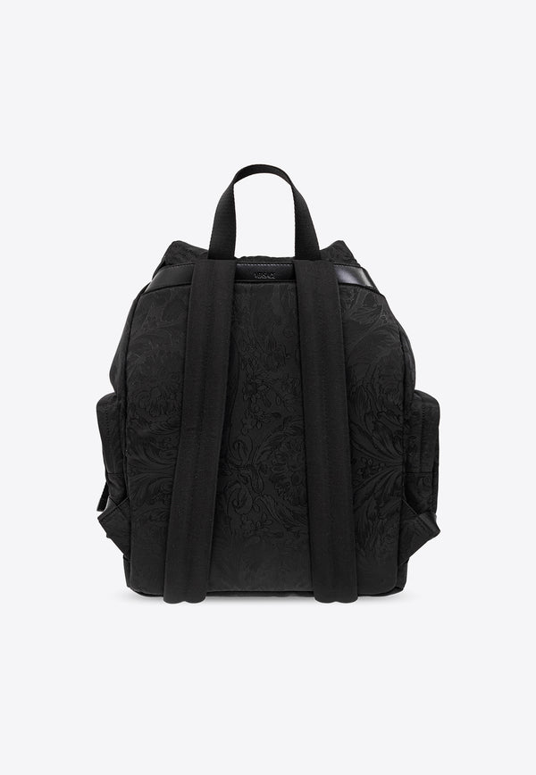 Versace Barocco Jacquard Backpack Black 1009693 1A08705-1B00E