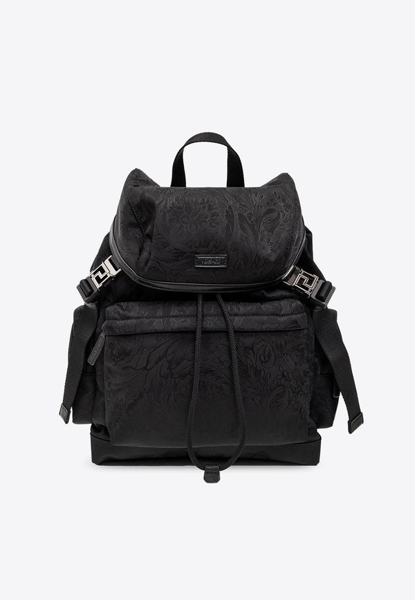 Versace Barocco Jacquard Backpack Black 1009693 1A08705-1B00E