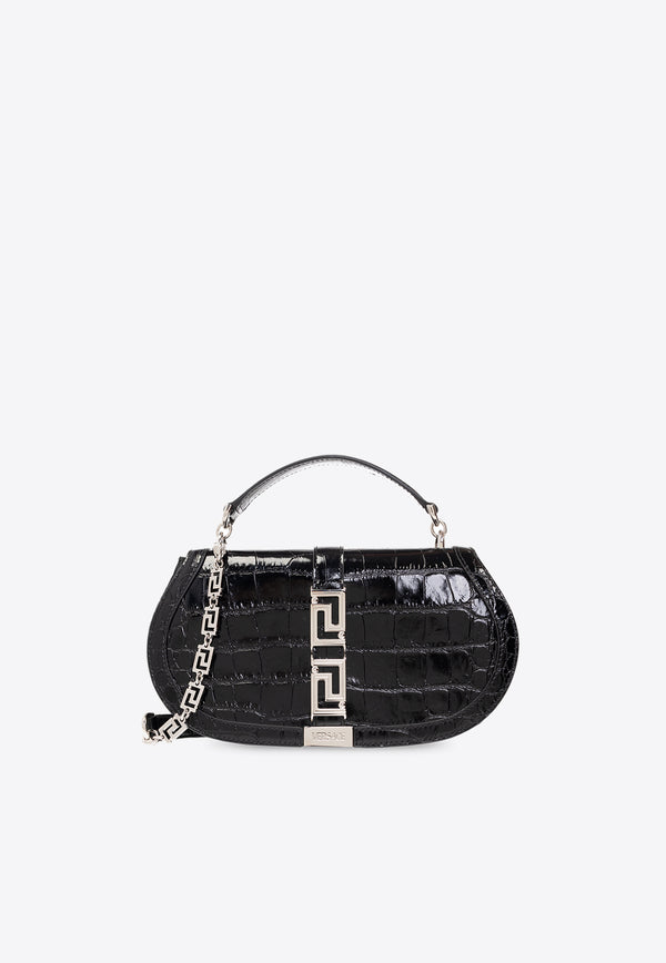 Versace Greca Goddess Leather Top Handle Bag Black 1011178 1A08724-1B00P