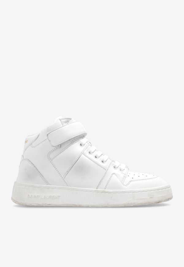 Saint Laurent Lax Washed-Out High-Top Sneakers White 757318 00N00-9030