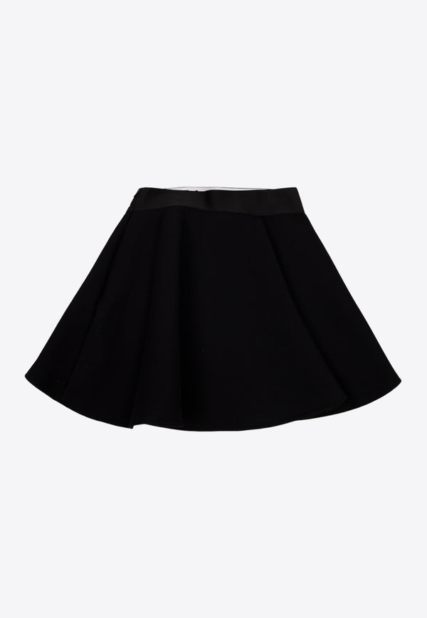 Dolce & Gabbana Kids Girls Logo Waistband Flared Skirt Black L54I67 G7KN7-N0000