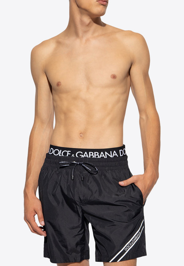 Dolce & Gabbana Logo Waistband Swim Shorts M4E71T FUSFW-N0000