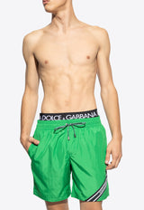 Dolce & Gabbana Logo-Waistband Swim Shorts M4E71T FUSFW-V0396