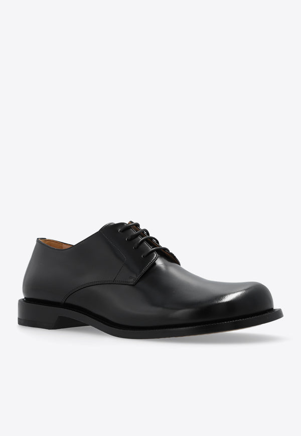 Loewe Campo Leather Derby Shoes Black M815284X02 0-BLACK