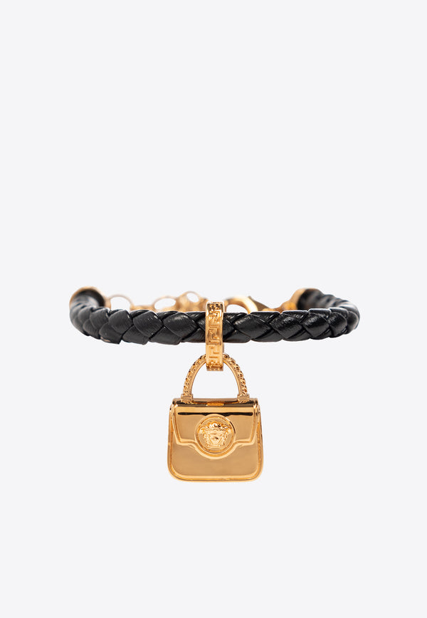 Versace La Medusa Braided Leather Bracelet 1012749 1A00637-1B00V