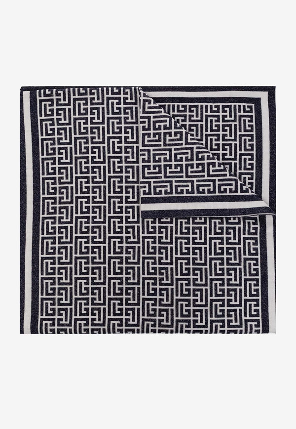 Balmain Monogrammed Scarf in Wool 611710000