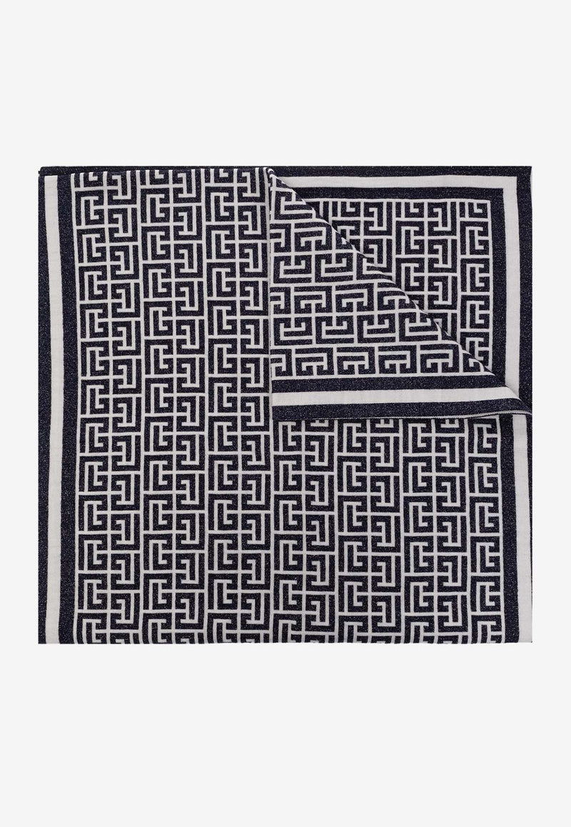Balmain Monogrammed Scarf in Wool 611710000