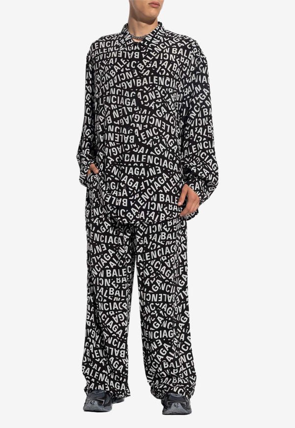 Balenciaga All-Over Monogram Pajama Pants 658883 TML21-1269