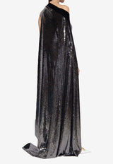 Balenciaga Minimal Draped Metallic-Effect Gown 746183 TOV07-1073