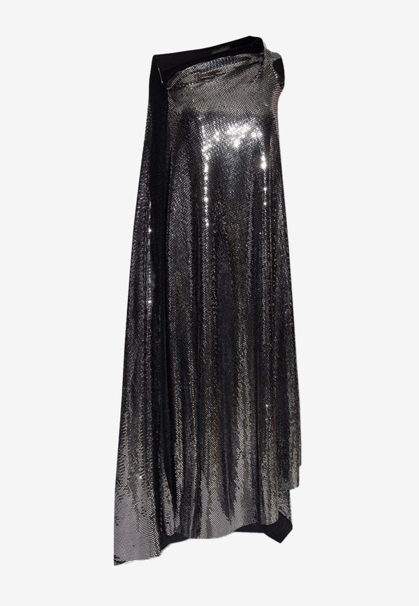 Balenciaga Minimal Draped Metallic-Effect Gown 746183 TOV07-1073