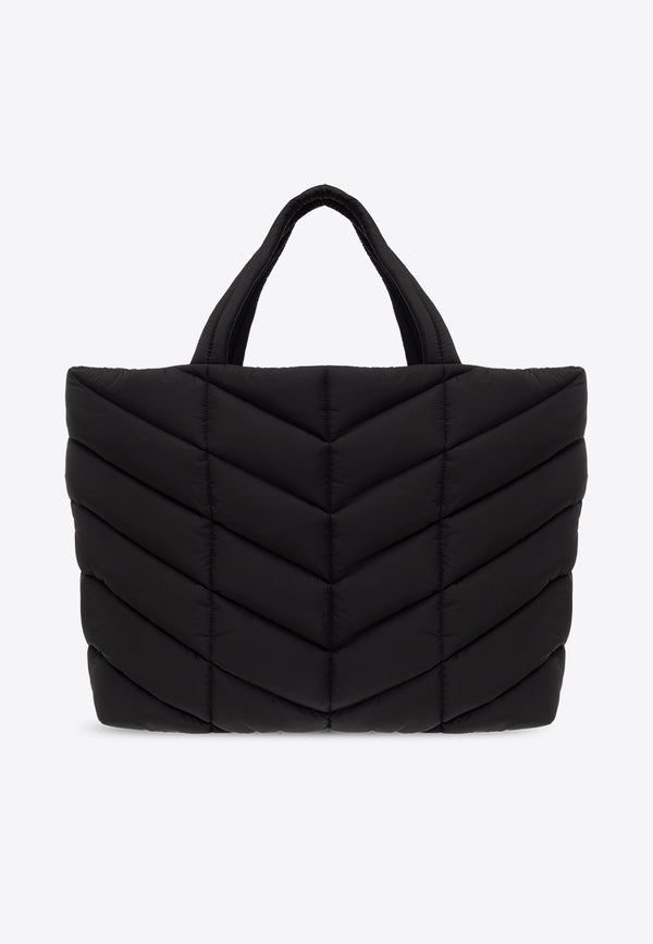 Saint Laurent Puffer Quilted Nylon Tote Bag Black 752888 FACER-1000