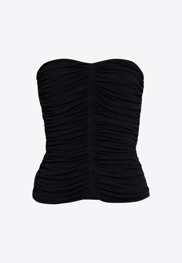Saint Laurent Ruched Strapless Top 753703 Y5F63-1000