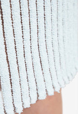 Bottega Veneta Striped Midi Skirt with Sheer Inserts Dusk 753755 V33H0-4068