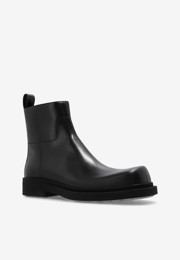 Bottega Veneta Ben Leather Ankle Boots Black 754382 V2WX0-1000