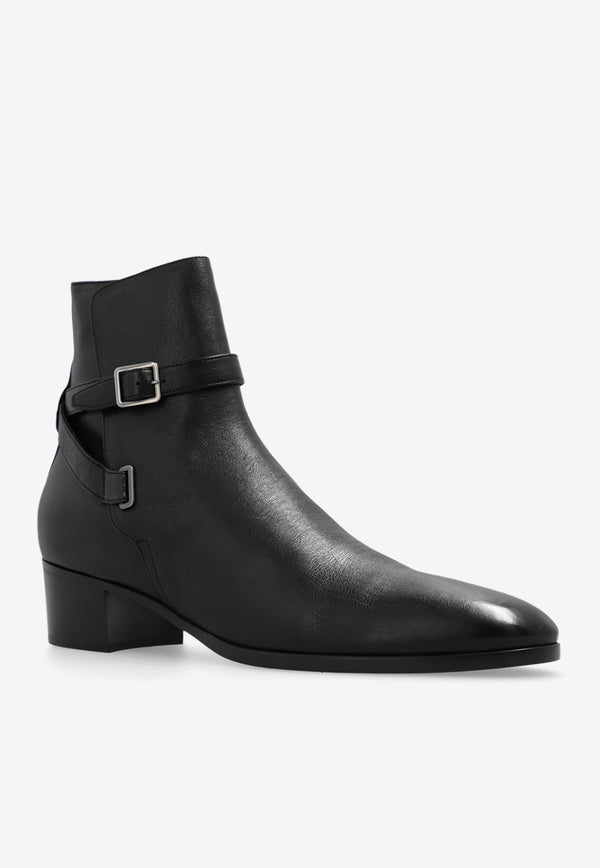 Saint Laurent Dorian Leather Ankle Boots 755982 25V00-1000