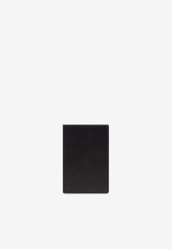 Bottega Veneta Intrecciato Leather Magnetic Cardholder Black 756821 VCPP1-8803