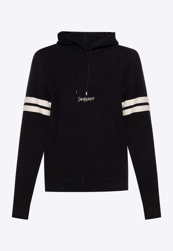 Saint Laurent Logo Embroidered Hooded Sweatshirt Black 757076 Y36SW-1095