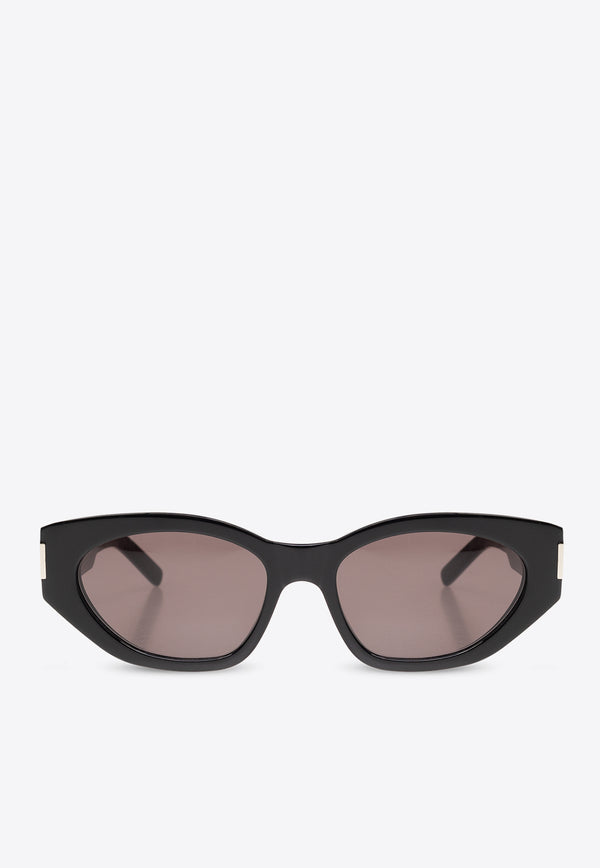 Saint Laurent Cat-Eye Logo Sunglasses Gray 758467 Y9956-1000