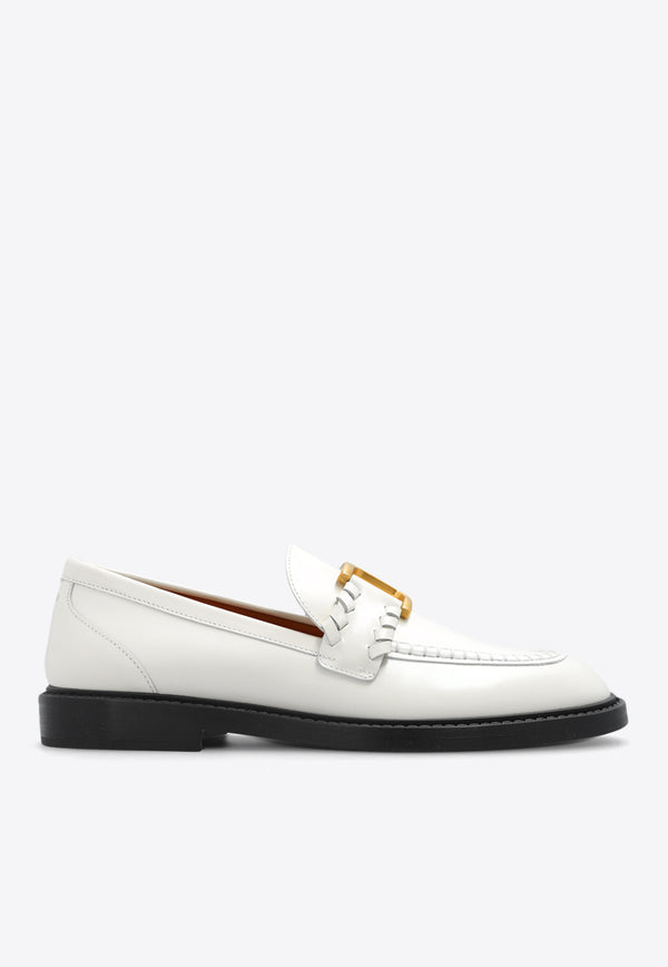 Chloé Marcie Leather Loafers White CHC23A911 EY-122