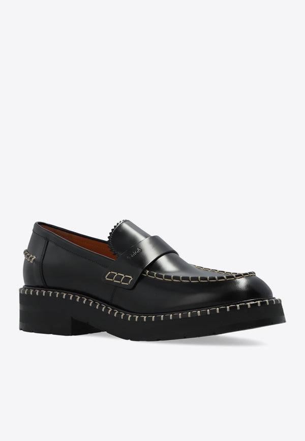 Chloé Noua Leather Loafers Black CHC23W715 GC-001