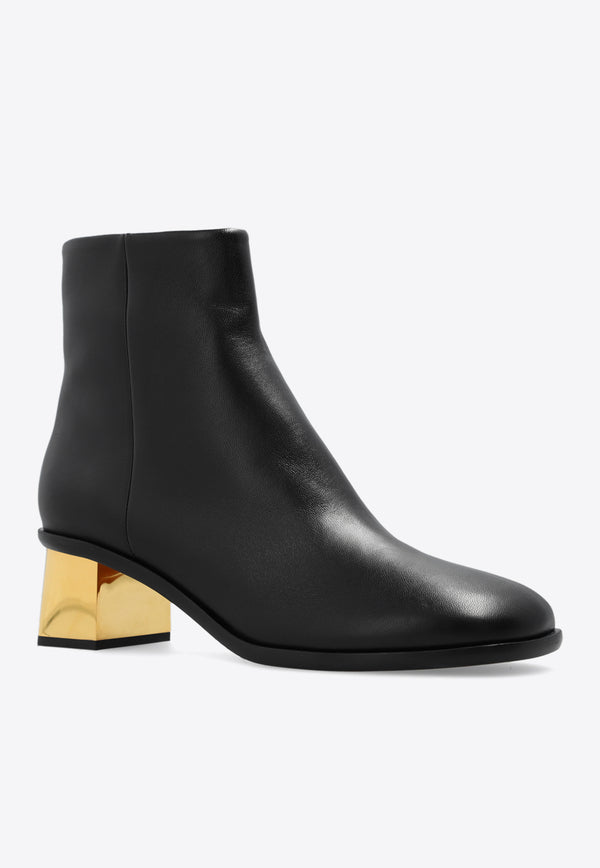 Chloé Rebecca 45 Leather Ankle Boots Black CHC23W930 F5-001