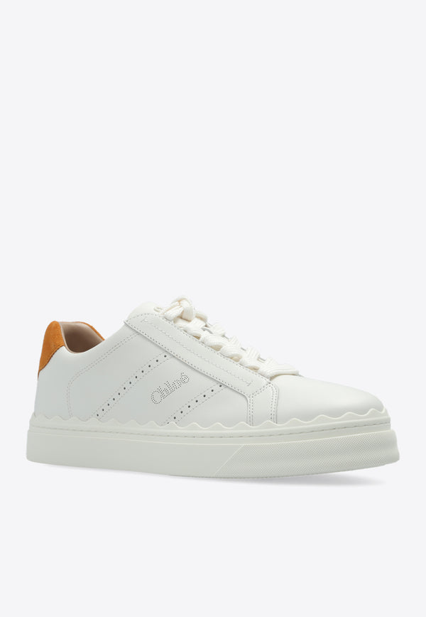 Chloé Lauren Leather Low-Top Sneakers White CHC23W953 GM-25U