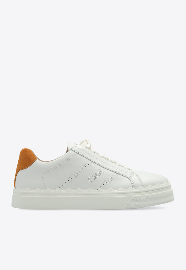 Chloé Lauren Leather Low-Top Sneakers White CHC23W953 GM-25U