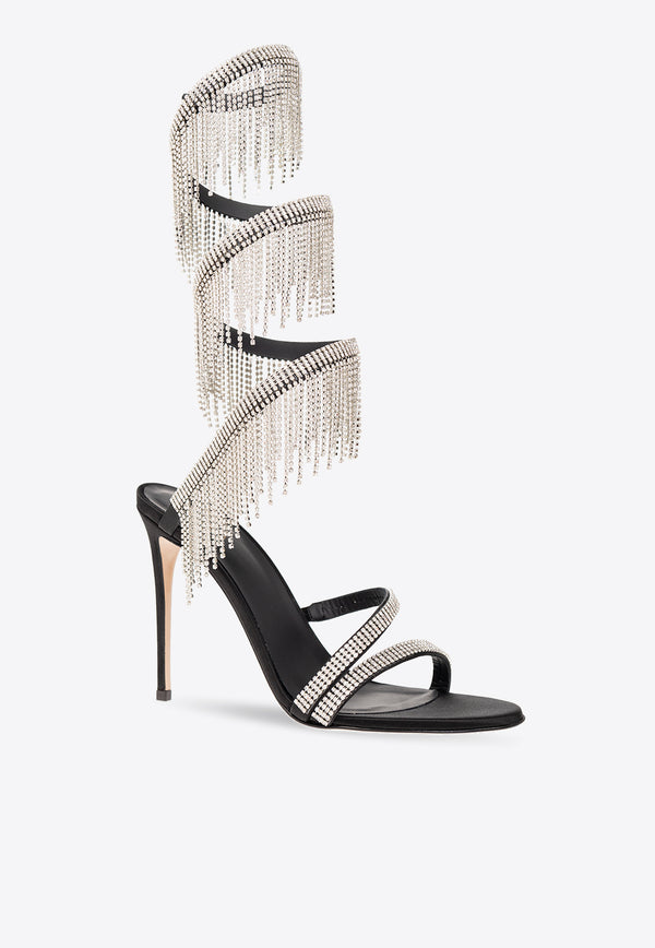 Le Silla Jewels 115 Crystal-Fringed Sandals 8554A100R1 PPSAT-001