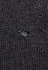 Emporio Armani Logo Embroidered Wool Sweater Gray 8N1M42 1M67Z-0629