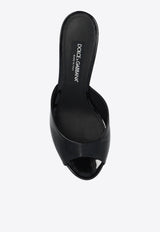 Dolce & Gabbana 75 Open-Toe Patent Leather Mules CR1522 A1471-80999 Black