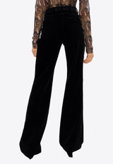 Etro Velvet Flared Legs Pants Black D11560 551-1