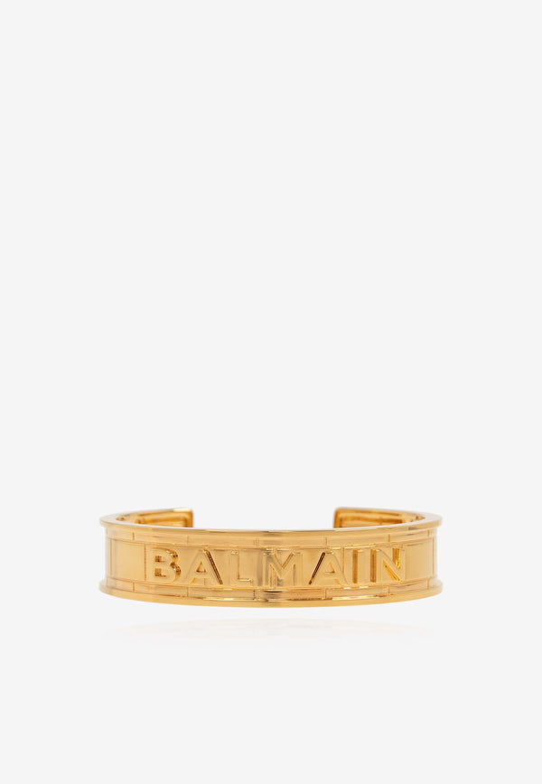Balmain Logo Detailed Cuff Bracelet Gold 711719000