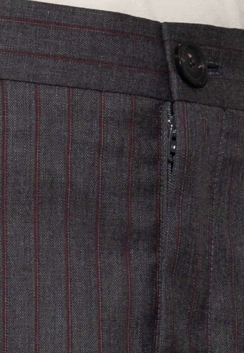 Balenciaga Pinstripe Flared Wool Midi Skirt 768732 TPT05-1360