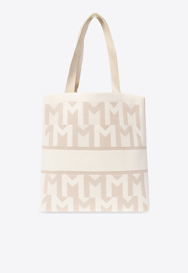 Moncler Monogram Knit Tote Bag I209B5D00007 M3715-F22 Cream