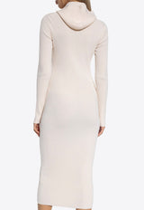 Jil Sander Logo Print Hooded Midi Dress Cream J40CT0128 J14639-104