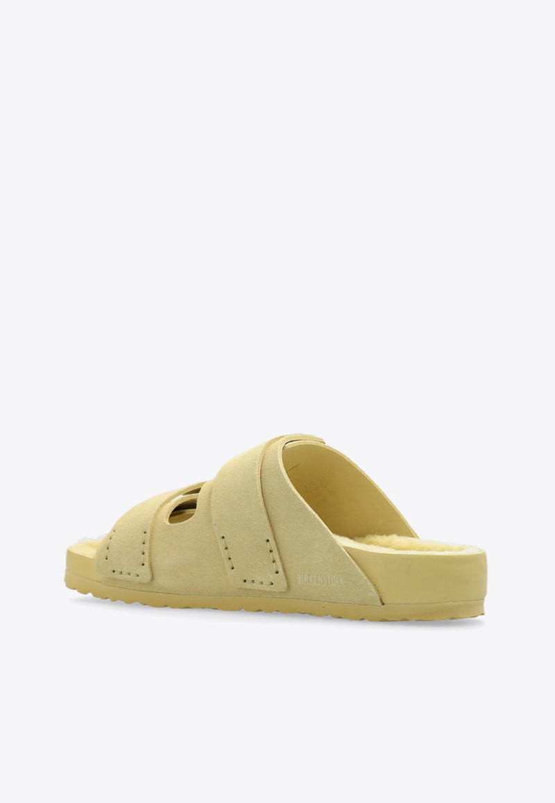 Birkenstock 1774 X Tekla Uji Suede Slides Yellow 1026281 F-STRAW