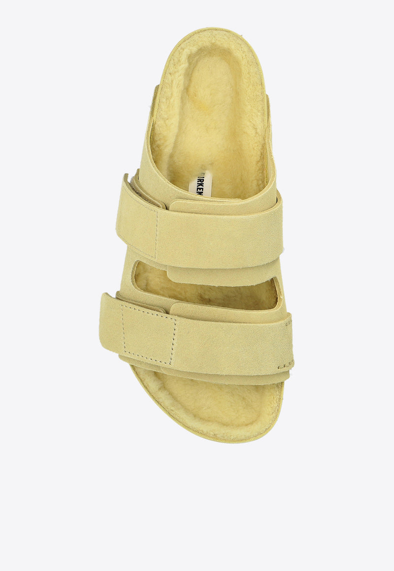 Birkenstock 1774 X Tekla Uji Suede Slides Yellow 1026281 F-STRAW