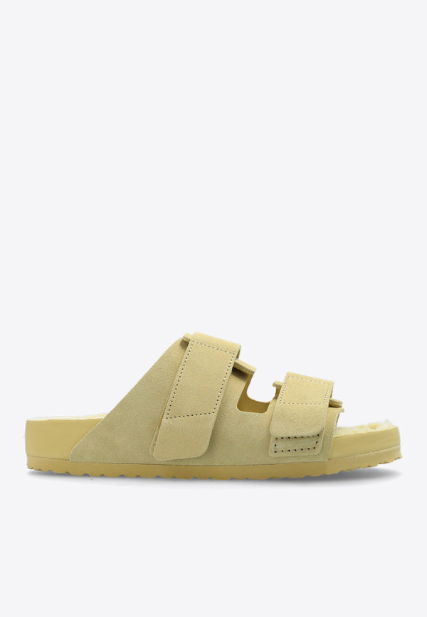 Birkenstock 1774 X Tekla Uji Suede Slides Yellow 1026281 F-STRAW