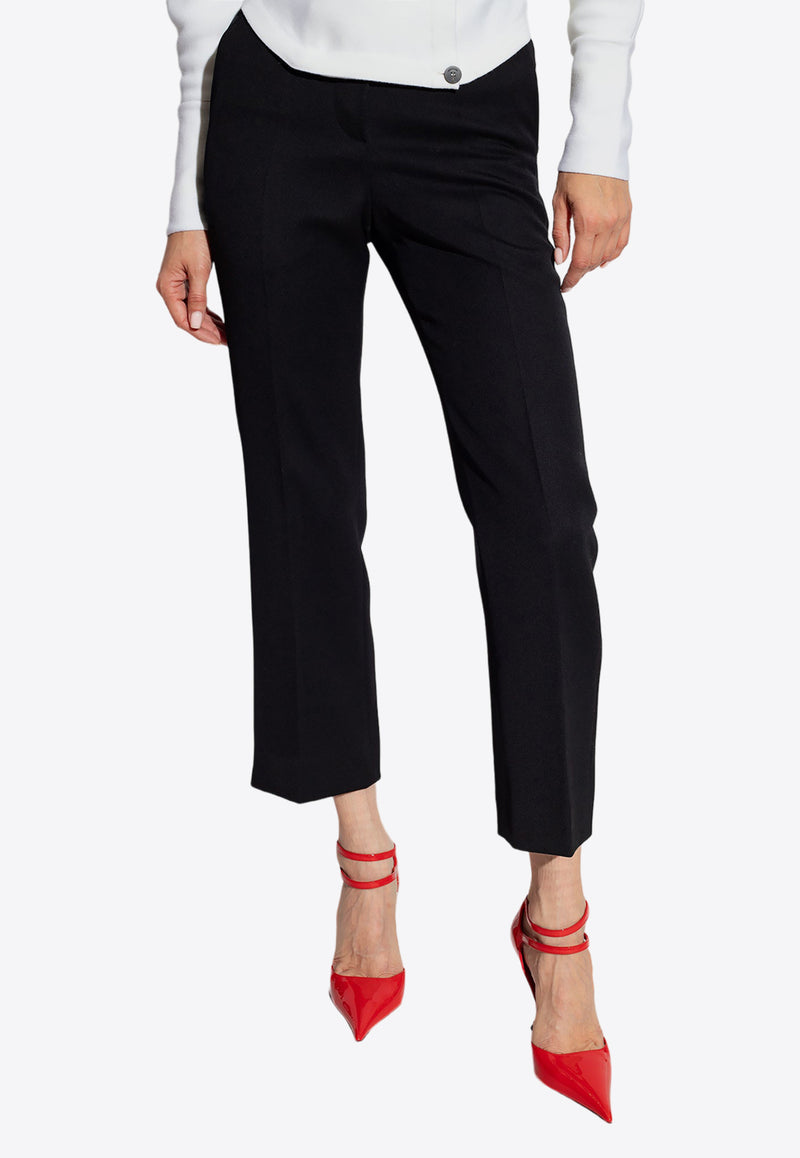 Tory Burch Pleated Wool Straight Pants Black 140151 0-058