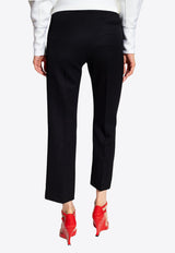 Tory Burch Pleated Wool Straight Pants Black 140151 0-058