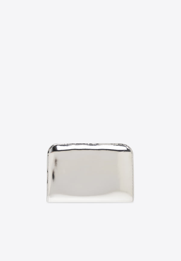 Mini Diana Metallic-Leather Clutch Bag Salvatore Ferragamo 218352 WANDAMINI CL 771655-ARGENTO